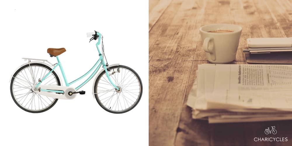 Old bicycle isolated on white background